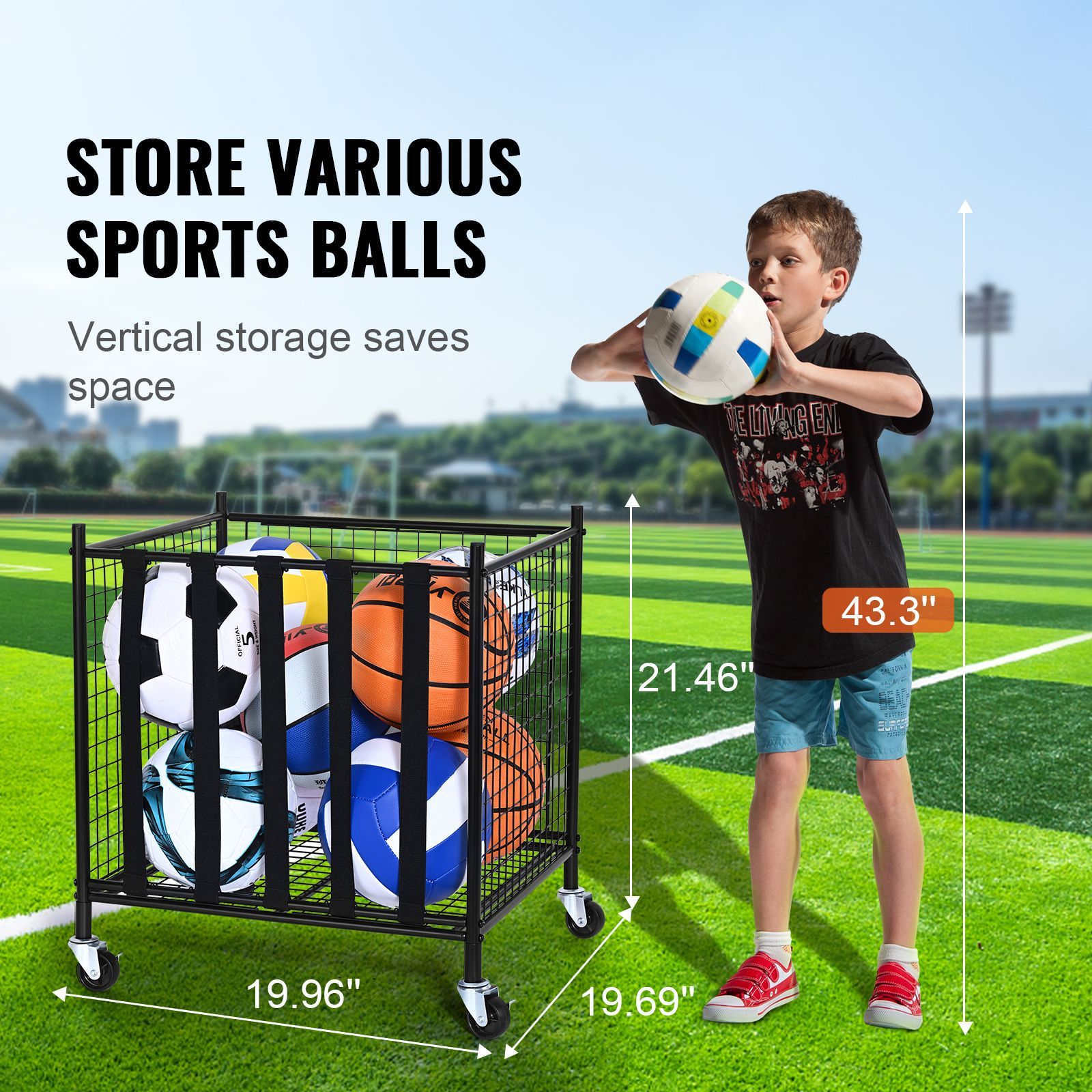Rolling Sports Ball Storage Ca - огляд і ціна Sports Equipment Cart